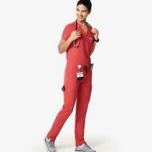 Figs Clay Yola skinny pants, Casma top set, XS